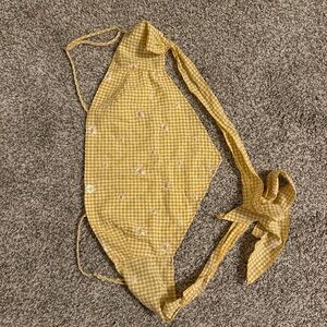 Yellow Gingham Tie-Back Top